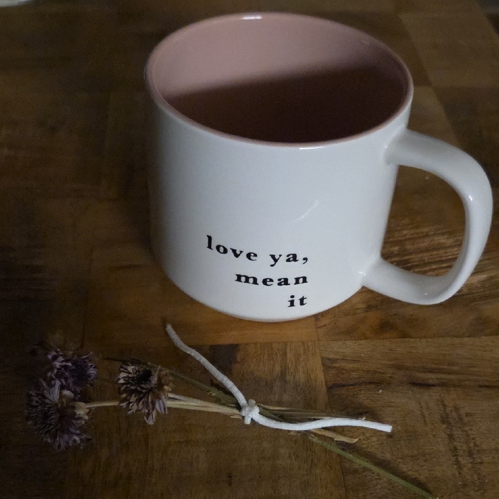 Threshold White and Pink Mug with Sentiment